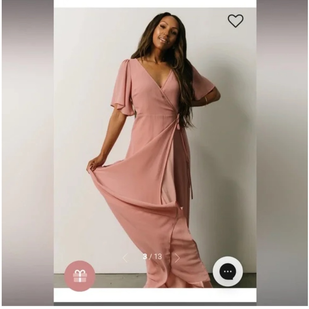 Baltic Born Ivy wrap maxi dress in Dark Blush